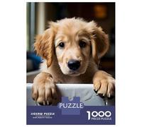 Rompecabezas De 1000 Piezas para Adultos Golden Retriever Dog Puppy Rompecabezas para Adultos Juegos Familiares para La Diversión Familiar Regalos De Cumpleaños Y Únicos 70x50cm/1000pcs