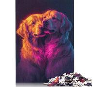 Rompecabezas de 1000 Piezas para Adultos, Golden Retriever Duo, de Papel, para Adultos y Adolescentes, Ideal para Decorar el hogar, 1000 Piezas (38 x 26 cm)