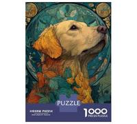 Rompecabezas De 1000 Piezas para Adultos Golden Retriever in Autumnal Art Nouveau Rompecabezas para Adultos Juegos Familiares para La Diversión Familiar Regalo De Cumpleaños, Regalos, 38x26cm/1000pcs