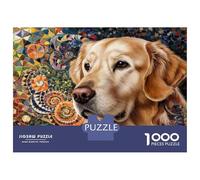 Rompecabezas De 1000 Piezas para Adultos Golden Retriever Mosaic Art Rompecabezas para Adultos Juguetes Antiestrés Difícil Difícil Y Desafiante 52x38cm/1000pcs