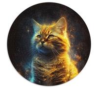 Rompecabezas de 1000 Piezas para Adultos: Golden Retriever. Rompecabezas Redondo de 1000 Piezas. Un desafío para la Mente,Actividad Familiar,decoración del hogar,Regalo navideño (67,5 x 67,5 cm).