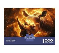 Rompecabezas De 1000 Piezas para Adultos Golden Rhino in Cosmic Dust Rompecabezas para Adultos Juegos Relajantes Regalo De Cumpleaños Regalos Y Cumpleaños Únicos 52x38cm/1000pcs