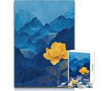 Rompecabezas de 1000 Piezas para Adultos, Golden Rose Blue Mountain Una Obra de Arte para Regalar en cumpleaños a Mayores de 14 años (tamaño 50x75cm)