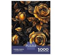 Rompecabezas De 1000 Piezas para Adultos Golden Rose Bouquet Rompecabezas para Adultos Juego De Ingenio Desafío Difícil Desafiante De Completar 38x26cm/1000pcs