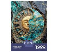 Rompecabezas De 1000 Piezas para Adultos Golden Sun and Moon Kintsugi Art Rompecabezas para Adultos Juguete Decoración De Pared Difícil Difícil Y Desafío 52x38cm/1000pcs