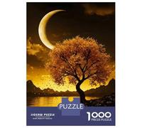 Rompecabezas De 1000 Piezas para Adultos Golden Tree Under Crescent Moon Rompecabezas para Adultos Juguete Decoración De Pared Difícil Regalo De Cumpleaños, Regalos, 52x38cm/1000pcs