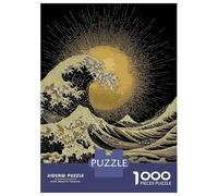 Rompecabezas De 1000 Piezas para Adultos Golden Wave and Sun Art Rompecabezas para Adultos Juego De Ingenio Decoración Perfecta Regalos De Cumpleaños Y Únicos 52x38cm/1000pcs