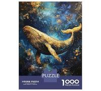 Rompecabezas De 1000 Piezas para Adultos Golden Whale in Cosmos-2 Rompecabezas para Adultos Juegos De Relajación Regalo De Cumpleaños Interacción Entre Padres E Hijos 70x50cm/1000pcs