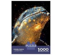 Rompecabezas De 1000 Piezas para Adultos Golden Whale in Space Rompecabezas para Adultos Juegos Familiares Regalos De Corte De Precisión para Amigos Y Familiares 52x38cm/1000pcs