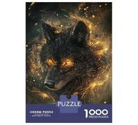 Rompecabezas De 1000 Piezas para Adultos Golden Wolf Mystique -1 Rompecabezas para Adultos Juguetes Antiestrés Desafío Difícil para Cumpleaños, Navidad 38x26cm/1000pcs