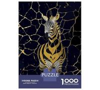 Rompecabezas De 1000 Piezas para Adultos Golden Zebra Rompecabezas De Juguete Decoración De Pared Una Obra De Arte Cumpleaños Y Navidad 52x38cm/1000pcs