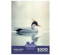 Rompecabezas De 1000 Piezas para Adultos Goosander Duck on Water Rompecabezas para Adultos: Análisis Práctico del Juego Y Lógica, Toda La Familia 52x38cm/1000pcs