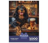 Rompecabezas De 1000 Piezas para Adultos Gordon Setter Pint of Beer Rompecabezas para Adultos Juegos De Relajación Una Obra De Arte Regalos para Amigos Y Familiares 38x26cm/1000pcs