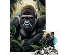 Rompecabezas de 1000 Piezas para Adultos Gorila en la Jungla Un Reto para completar Decoración Juegos Divertidos Apto para Mayores de 14 años (38x52cm)