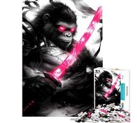 Rompecabezas de 1000 Piezas para Adultos Gorila Samurai Guerrero Juguete adictivo para Cultivar la Paciencia Juego Educativo Actividades Familiares Obra de Arte Regalo Ideal (Tamaño 38x52cm)