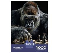 Rompecabezas De 1000 Piezas para Adultos Gorilla Chess Rompecabezas para Adultos Juegos Relajantes Regalos para Mujeres Desafiantes para Completar 52x38cm/1000pcs
