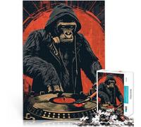 Rompecabezas de 1000 Piezas para Adultos Gorilla DJ ¡Empieza la Fiesta! Juego de ingenio Actividades Divertidas en casa, Regalos de cumpleaños, Regalos de Viaje, 38x26cm