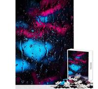 Rompecabezas de 1000 Piezas para Adultos Gotas de Lluvia neón Rompecabezas de 1000 Piezas para ejercitar la Mente Excelentes Regalos y Juguetes Difícil (38x52cm)