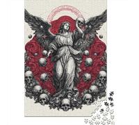 Rompecabezas De 1000 Piezas para Adultos Gothic Angel Statue Art Print Rompecabezas para Adultos Juego De Ingenio Regalos para Mujeres Regalos De Cumpleaños 70x50cm/1000pcs