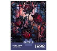 Rompecabezas De 1000 Piezas para Adultos Gothic Black Roses Rompecabezas para Adultos Juegos Divertidos Decoración del Hogar Cumpleaños Y Navidad 38x26cm/1000pcs