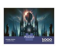 Rompecabezas De 1000 Piezas para Adultos Gothic Cathedral with Solar Eclipse Rompecabezas para Adultos: Un Juego Práctico, Divertido Y Un Desafío Educativo con Humor 52x38cm/1000pcs
