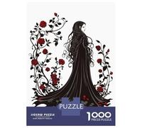 Rompecabezas De 1000 Piezas para Adultos Gothic Rose Woman Rompecabezas para Adultos Juegos Divertidos Pero Divertidos Y Humorísticos Desafiantes De Completar 52x38cm/1000pcs