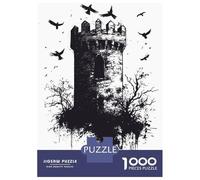Rompecabezas De 1000 Piezas para Adultos Gothic Tower with Crows Rompecabezas para Adultos Juego Práctico Decoración del Hogar Regalos De Cumpleaños Y Únicos 70x50cm/1000pcs