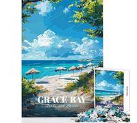 Rompecabezas de 1000 Piezas para Adultos Grace Bay Islas Turcas y Caicos Juego Imposible Adecuado para Parejas Juguete Educativo Lista de Deseos con Papá Noel (38x26cm)