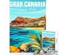 Rompecabezas de 1000 Piezas para Adultos Gran Canaria Islas Canarias Juguete para decoración de Pared Regalo Divertido Juego de ingenio difícil y desafiante tamaño 38x26cm