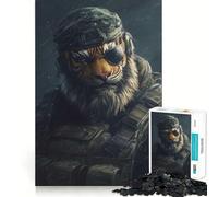 Rompecabezas de 1000 Piezas para Adultos,Gran Jefe Tigre,Bordes, Juego Cognitivo,Regalo,Juego de Ocio,Actividad de Cumpleaños (38x26cm)