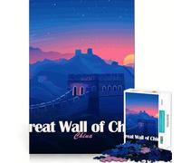 Rompecabezas de 1000 Piezas para Adultos Gran Muralla China al Atardecer Decoración de Bordes limpios Actividad Mental Divertida y fácil Regalo Ideal para cumpleaños y para Fortalecer el Cerebro