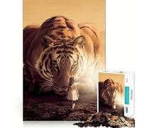 Rompecabezas de 1000 Piezas para Adultos Gran Tigre observando Juego preciso y Divertido Regalo Ideal para Jugar en un Momento de Paz Decoración de cumpleaños (50x75cm)