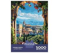 Rompecabezas De 1000 Piezas para Adultos Granada, Spain Cityscape Rompecabezas Antiestrés Juguetes Difíciles Cumpleaños Y Navidad 38x26cm/1000pcs