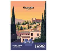 Rompecabezas De 1000 Piezas para Adultos Granada, Spain Cityscape Rompecabezas para Adultos Juego De Ingenio Una Obra De Arte Interacción Entre Padres E Hijos 38x26cm/1000pcs