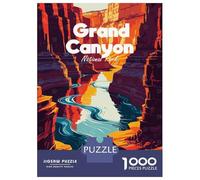 Rompecabezas De 1000 Piezas para Adultos Grand Canyon National Park Illustration Rompecabezas para Adultos Juego De Ingenio Corte De Precisión Desafiante De Completar 52x38cm/1000pcs