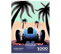 Rompecabezas De 1000 Piezas para Adultos Grand Prix De Tunisie 26 MAI 1933 Rompecabezas Juego De Ingenio Carrera De Velocidad De Manos Interacción Entre Padres E Hijos 70x50cm/1000pcs
