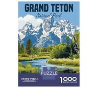 Rompecabezas De 1000 Piezas para Adultos Grand Teton National Park Rompecabezas para Adultos Juguetes Antiestrés Patrón De Ensamblaje Cumpleaños 38x26cm/1000pcs