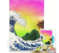 Rompecabezas de 1000 Piezas para Adultos: Grandes Olas y Palmeras, Juguetes para armar, interacción Entre Padres e Hijos, colección de Artistas, Bellas Artes 50x75cm