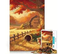 Rompecabezas de 1000 Piezas para Adultos Granja de otoño con Conejo Arte Impecable Desafío Mental Diversión para Relajarse Regalo Ideal para cumpleaños (38x26cm)