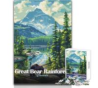 Rompecabezas de 1000 Piezas para Adultos, Great Bear Rainforest Canada, análisis y lógica, Juguetes para niños de 14 años o más (tamaño 50x75cm)