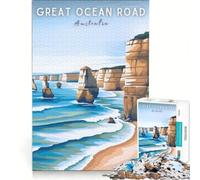 Rompecabezas de 1000 Piezas para Adultos Great Ocean Road, Juego Familiar, decoración del hogar, Ideal para Decorar el Escritorio 38x26cm