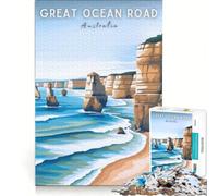 Rompecabezas de 1000 Piezas para Adultos: Great Ocean Road, Juego Familiar, Montaje de Patrones, cumpleaños y Navidad 38x52cm