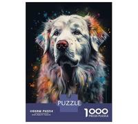 Rompecabezas De 1000 Piezas para Adultos Great Pyrenees Painting Rompecabezas para Adultos Juegos Relajantes para La Diversión Familiar Interacción Entre Padres E Hijos 38x26cm/1000pcs