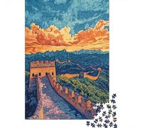 Rompecabezas De 1000 Piezas para Adultos Great Wall of China Art Print-6 Rompecabezas para Adultos Juegos Familiares Que Mejoran La Memoria Interacción Entre Padres E Hijos 38x26cm/1000pcs