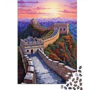 Rompecabezas De 1000 Piezas para Adultos Great Wall of China Sunset Rompecabezas para Adultos Juegos Divertidos Una Obra De Arte Cumpleaños Y Navidad 70x50cm/1000pcs