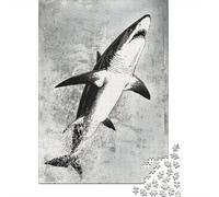 Rompecabezas De 1000 Piezas para Adultos Great White Shark Art Print-2 Rompecabezas para Adultos Juguetes Antiestrés Patrón De Montaje Oferta como Regalo para Toda La Familia 38x26cm/1000pcs