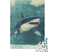 Rompecabezas De 1000 Piezas para Adultos Great White Shark Art Print-3 Rompecabezas para Adolescentes Juego Práctico Desafío Difícil Regalo De Cumpleaños, Regalos, 52x38cm/1000pcs