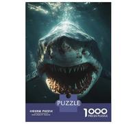 Rompecabezas De 1000 Piezas para Adultos Great White Shark Underwater Portrait Rompecabezas para Adultos Juego Práctico Decoración De Pared Regalos para Amigos Y Familiares 70x50cm/1000pcs