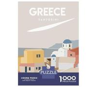 Rompecabezas De 1000 Piezas para Adultos Greece Santorini 1 Rompecabezas Juego De Ingenio Carrera De Velocidad De Manos Interacción Entre Padres E Hijos 38x26cm/1000pcs