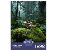 Rompecabezas De 1000 Piezas para Adultos Green Frog on Mossy Rock Rompecabezas para Adultos Juguete Decoración De Pared Regalos para Mujeres Desafiante De Completar 38x26cm/1000pcs